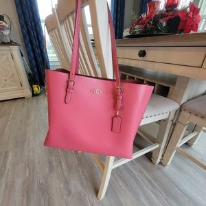 Coach bright pink tote